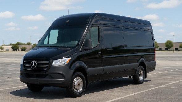 Exterior of Downers Grove Party Bus Company's 14 Passenger Sprinter Limousine in Downers Grove