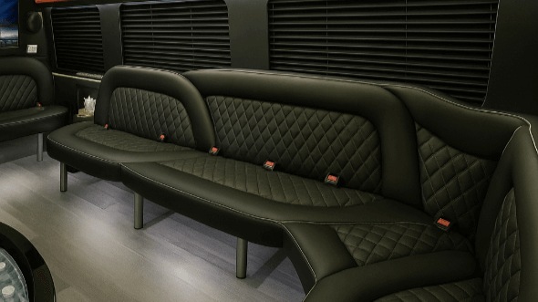 Interior of Bolingbrook Party Bus Company's 14 Passenger Sprinter Limousine in Bolingbrook