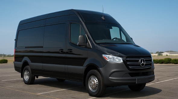Exterior of Tinley Park Party Bus Company's 14 Passenger Sprinter Limousine in Tinley Park