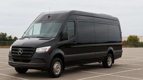 Exterior of Waukegan Party Bus Company's 14 Passenger Sprinter Limousine in Waukegan