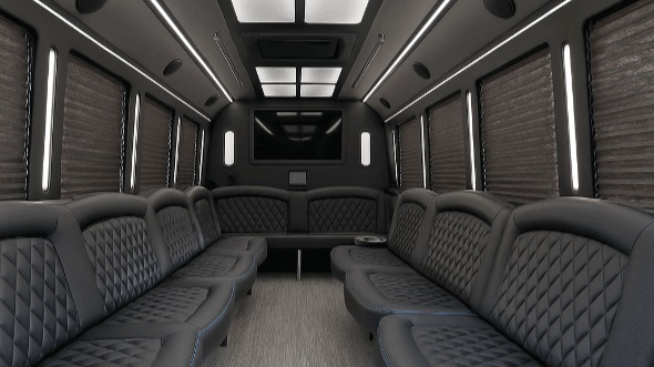 Interior of Elk Grove Village Party Bus Company's 20 Passenger Party Bus in Elk Grove Village