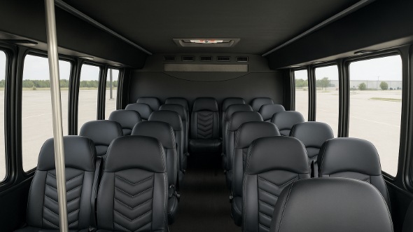 Interior of Illinois Party Bus Company's 25 Passenger Minibus in Illinois