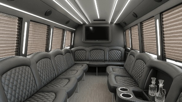 Interior of Quincy Party Bus Company's 30 Passenger Party Bus in Quincy