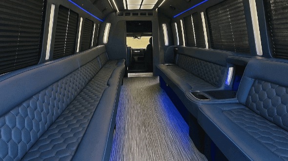Interior of St. Charles Party Bus Company's 30 Passenger Party Bus in St. Charles