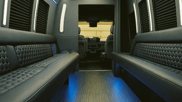 Interior of Arlington Heights Party Bus Company's 40 Passenger Party Bus in Arlington Heights