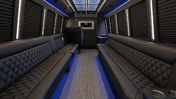 Interior of Buffalo Grove Party Bus Company's 40 Passenger Party Bus in Buffalo Grove