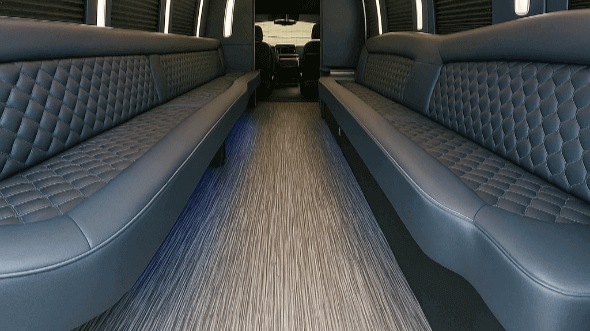 Interior of Decatur Party Bus Company's 40 Passenger Party Bus in Decatur
