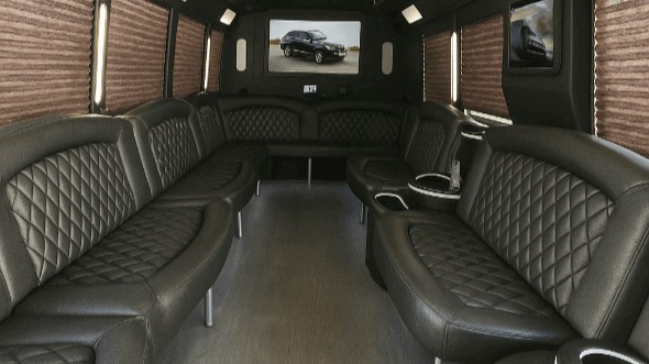 Interior of Hoffman Estates Party Bus Company's 40 Passenger Party Bus in Hoffman Estates