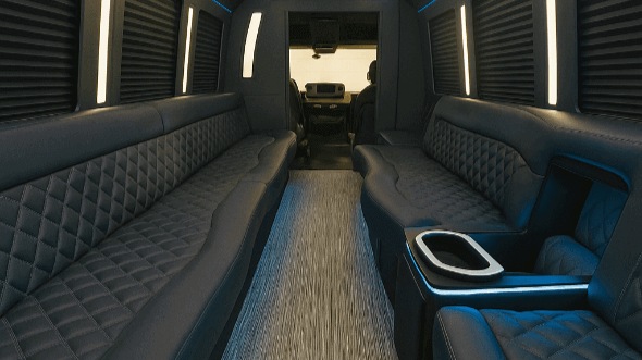 Interior of O'Fallon Party Bus Company's 40 Passenger Party Bus in O'Fallon