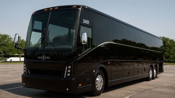 Exterior of Illinois Party Bus Company's 54 Passenger Charter Bus in Illinois