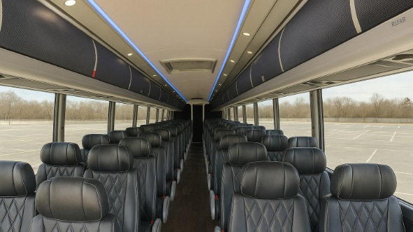 Interior of Illinois Party Bus Company's ADA Charter Bus in Illinois