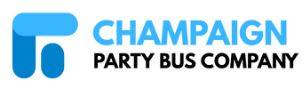 champaign party bus company logo