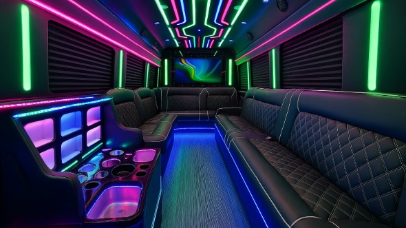 illinois 20 passenger party bus inside